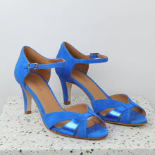 Load image into Gallery viewer, BODIL Suede Blue & Metal Blue - last pairs 36 & 40