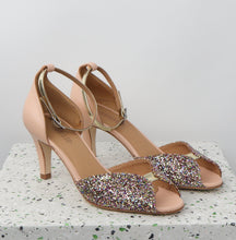 Load image into Gallery viewer, JOLENE Glitter Confetti & Calf Nude & Platino