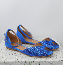 Load image into Gallery viewer, JULIETTE Glitter Blue & Suede Blue