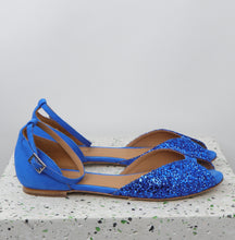 Load image into Gallery viewer, JULIETTE Glitter Blue & Suede Blue