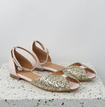 Load image into Gallery viewer, JULIETTE Glitter Champagne & Cream - Emma Go Shoes