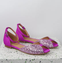 Load image into Gallery viewer, JULIETTE Glitter Cold Rose & Suede Neon Fuxia