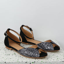 Load image into Gallery viewer, JULIETTE Glitter Smoke & Suede Black