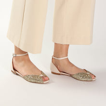 Load image into Gallery viewer, JULIETTE Glitter Champagne & Cream - Emma Go Shoes
