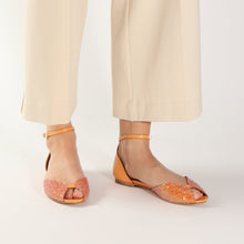 Load image into Gallery viewer, Juliette Glitter Orange & Nappa Orange