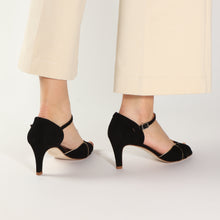 Load image into Gallery viewer, PHOEBE Suede Black & Gold - last pairs 36, 38 - Emma Go Shoes