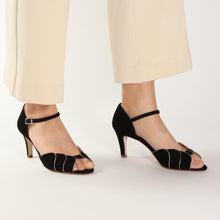 Load image into Gallery viewer, PHOEBE Suede Black & Gold - last pairs 36, 38 - Emma Go Shoes