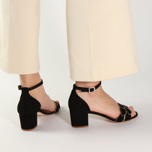 Load image into Gallery viewer, Zoe Suede Black & Gold - last pairs 37, 39, 40 - Emma Go Shoes