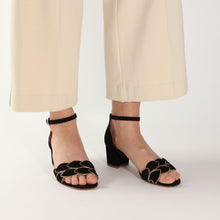 Load image into Gallery viewer, Zoe Suede Black & Gold - last pairs 37, 39, 40 - Emma Go Shoes