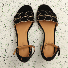 Load image into Gallery viewer, Zoe Suede Black & Gold - last pairs 37, 39, 40 - Emma Go Shoes