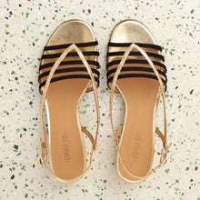 Load image into Gallery viewer, ALEXIS Suede Black & Gold - Emma Go Shoes