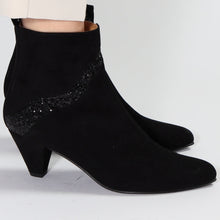 Load image into Gallery viewer, Andrea Suede Black & Glitter Black