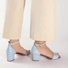 Load image into Gallery viewer, Becky Croc Blue & Metal Blue