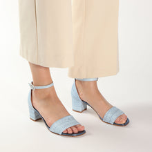 Load image into Gallery viewer, Becky Croc Blue & Metal Blue