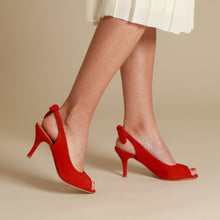Load image into Gallery viewer, Harlow Suede Red Heel Sandal