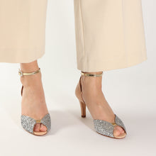 Load image into Gallery viewer, JOLENE Glitter Silver & Nude - Emma Go Shoes