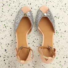 Load image into Gallery viewer, JOLENE Glitter Silver & Nude - Emma Go Shoes
