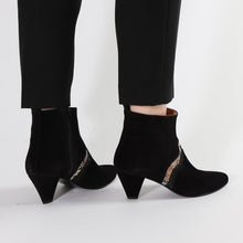 Load image into Gallery viewer, Karen Suede Black, Glitter Black & Snake - Emma Go Shoes