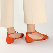 Load image into Gallery viewer, LILY Suede Orange & Gold - Emma Go Shoes