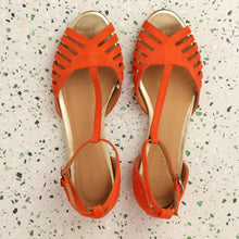 Load image into Gallery viewer, LILY Suede Orange & Gold - Emma Go Shoes