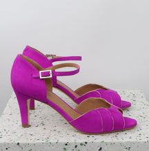 Load image into Gallery viewer, PHOEBE Suede Neon Fuxia & Nappa Gold