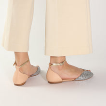 Load image into Gallery viewer, JULIETTE Glitter Silver &amp; Calf Nude - Emma Go Shoes
