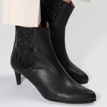 Load image into Gallery viewer, Eloise Calf Black &amp; Glitter Black
