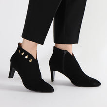 Load image into Gallery viewer, Iben Suede Black and Gold - Emma Go Shoes
