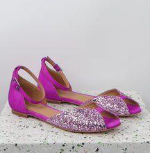 Load image into Gallery viewer, JULIETTE Glitter Cold Rose &amp; Suede Neon Fuxia
