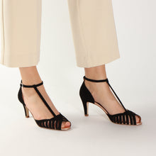 Load image into Gallery viewer, JOELLE Suede Black &amp; Rosegold - last pairs 36, 37 ,38, 40 - Emma Go Shoes
