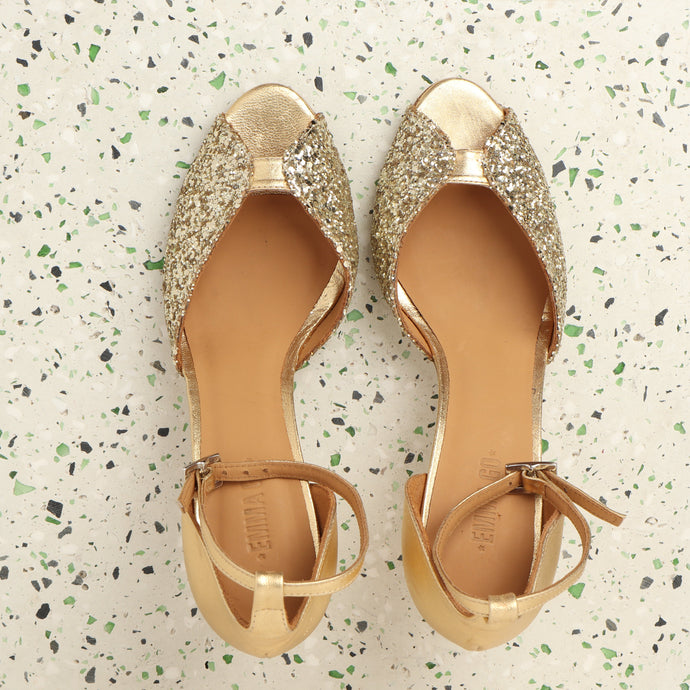 JOLENE Glitter Champagne & Gold - Emma Go Shoes