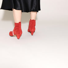 Load image into Gallery viewer, Karen Suede Red &amp; Glitter - last pair 35 - Emma Go Shoes
