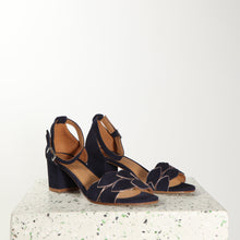 Load image into Gallery viewer, Zoe Suede Navy &amp; Rosegold - last pairs 36, 38 - Emma Go Shoes
